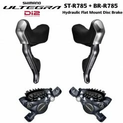 Shimano Di2 ST-R785 + BR-R785 Hydraulic Postmount / Flat Mount Disc-Brake - Set FW/RW - 2x11-speed Shifter/Lever